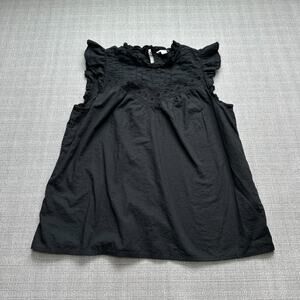 J Crew‎ Shirt Womens Small Black Sleeveless Fairy Grunge Eyelet Whimsigoth